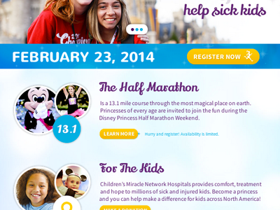 Princess Half Marathon banner kids marathon princess register sick slider web