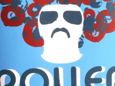 Roller Disco Poster mustache poster screen printing illustration sunglasses