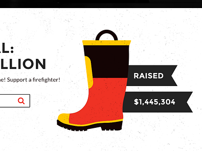 Fill the Boot boot firefighter fundraising illustration ribbons thermo