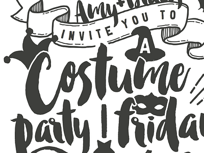 Costume Party Invite bat costume halloween halloween invite illustration invitation invite party type witch