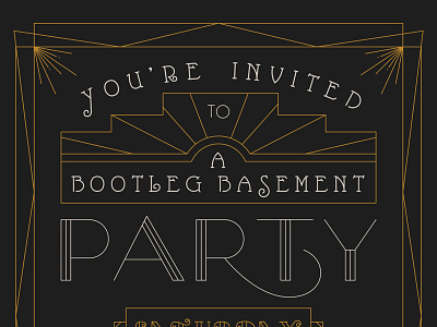 Party 1920s art deco deco invitation party type
