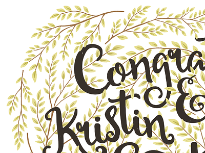 Leafy Letters card congrats congratulations leaves print design stationary typography wedding wedding card