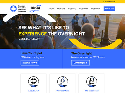 The Overnight donate event fundraising icons register suicide web web banner web design