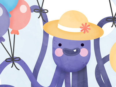 Balloon Octopus balloons character hat illustration octopus spring