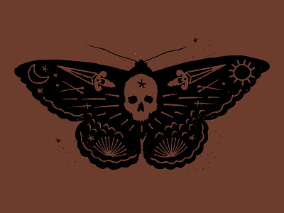 Moth bugs illustration insect moth skull sword tarot