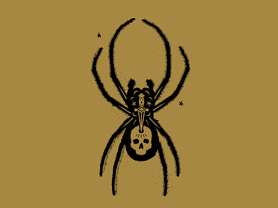 Spider bug illustration insect skull spider sword tarot witchcraft