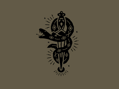 Snake illustration snake sword tarot witchcraft