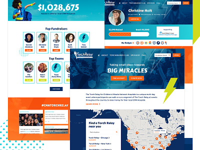 Torch Relay banner donate event fundraising illustration map ui maps non profit relay web web banner