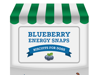 Dog Treat Package awning blueberry dog dog treat package store front treat