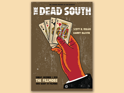 The Dead South gigposter hand drawn hands illustration poker poster texture the fillmore