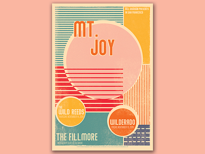 MT. JOY bill graham design geometric art gigposter hand drawn illustration poster the fillmroe vector