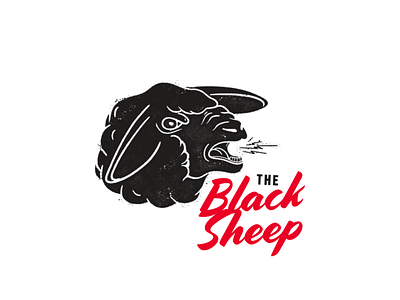 The Black Sheep branding distressed hand drawn illustration logo vector