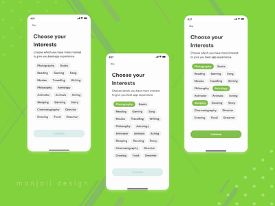 Choose Intrest Page UI Design for Social Media App
