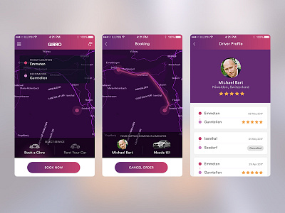 Girro App - Booking Screen #2 booking app car carpool graphic design mobile app onboard payment splash ui design user interface
