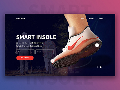Smart Insole Web : Shoe Web Design design flat graphic design landing page modern personal website shoe store ui design user interface web design