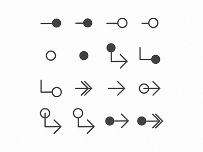 Flow chart bullets arrows icons