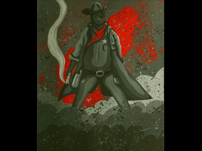 True Grit acrylic gritty illustration john wayne painting true grit