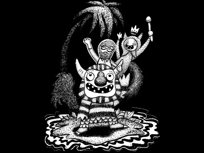 Wild Things black and white illustration ink island maurice sendak scratchboard things wild