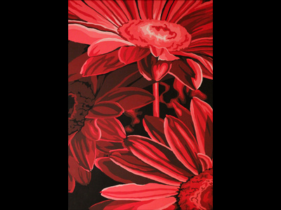 Daisies daisies daisy flowers painting red