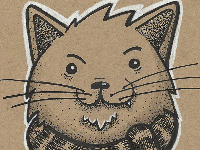 Kitty Cat art cat cut detail drawing french paper graphite illustration ink pen prismacolor sharpie