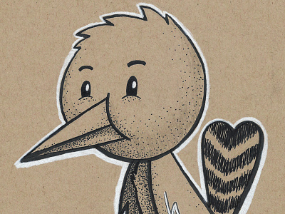 Birdy art bird cut detail drawing french paper graphite illustration ink pen prismacolor sharpie