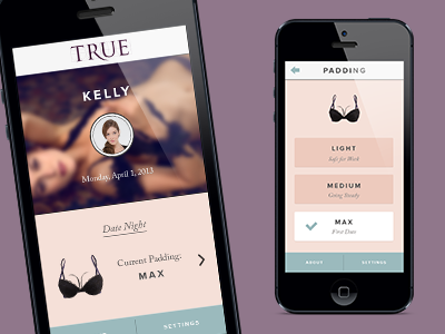 True App app bra design lingerie sexy ui