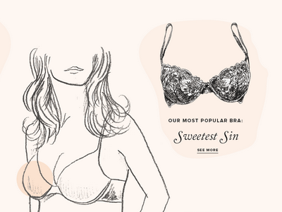 Illustration of the design and variety of women's bras. Hand-drawn