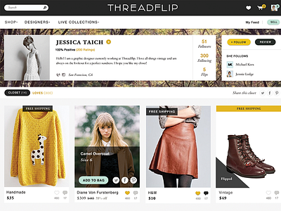 TF Designs design e commerce shop start up ui ux