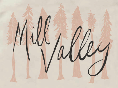 Mill Valley Tote Bag design illustration
