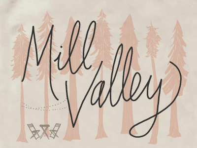 Mill Valley Tote design illustration tote trees