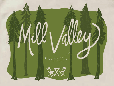 Mill Valley Tote 3 design hand letter illustration