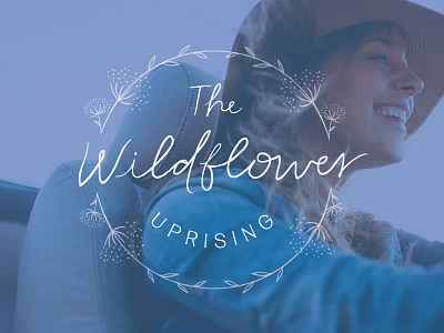 Wildflower design identity illustration lettering logo