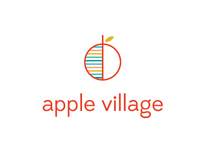 Apple Village apple children design icon identity illustration lettering logo mark retail