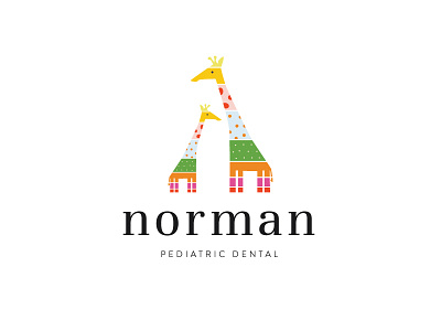 Pediatric Dentistry Logo dentist design giraffe identity illustration kids logo