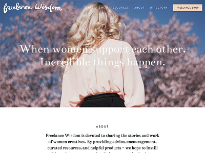 Freelance Wisdom design freelance identity interviews lettering logo website women