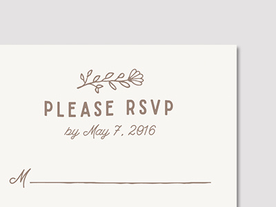 RSVP bride design floral lettering rsvp wedding