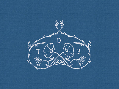 Tdb Logo Crest brand crest design identity illustration leaves logo poppies restaurant