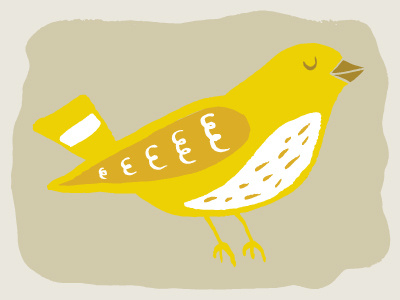 Little Birdie bird cute illustration yellow