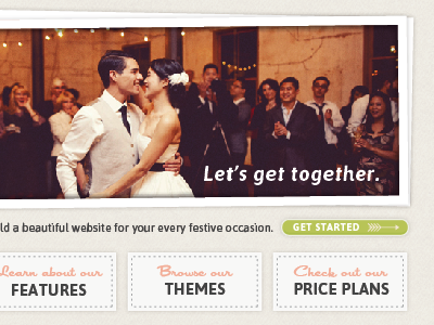 Let's get together. design ui website wedding