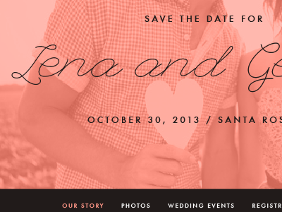 Save the Date site design web wedding