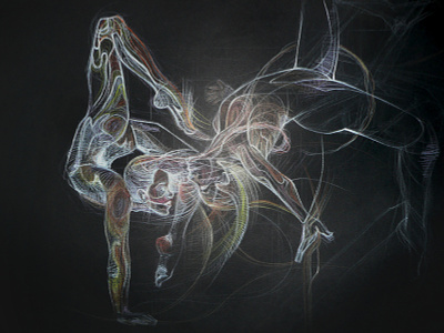 Acrobatics acrobatic acrobatics circus color pencil crayons drawing gravitation gravity hand drawing jump woman