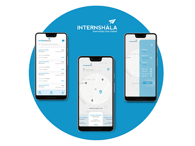 Internshala Map View app branding design graphic icon minimal ui ux vector web