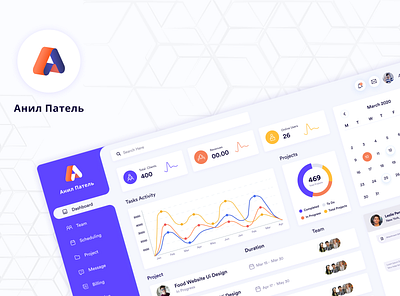 Project Management Dashboard Design app ui branding creative design dashboard design design management minimal project ui ux web website