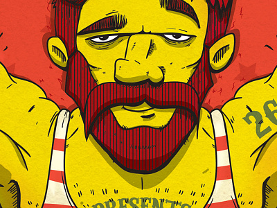 strongest man alive art band bear beard circus design gig ginger graphicdesign illustration poster strong