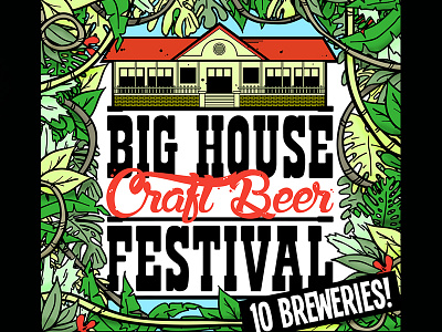 Big House craft beer fest 2015 beer craft house illustration jungle type