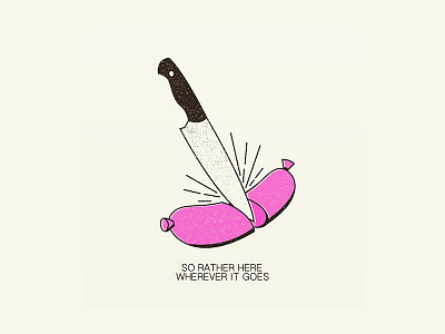 Knife art knife line pink print sausage silkscreen vector work