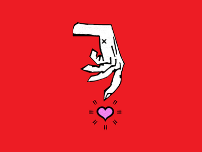 Dear You. bye hand heart illustration love pink red