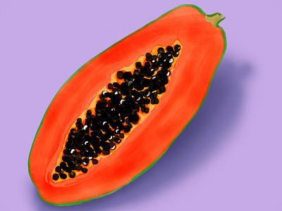 Papaya Fruit Illustration botanical illustration botanicalart branding digital illustration food food illustration fruit fruit illustration illustration packaging packagingdesign papaya pattern surface pattern