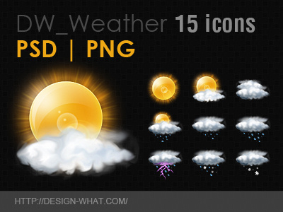 15 Weather ICON for DW cloud rain snow software icon sun weather weather icon web icon