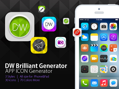 Brilliant APP ICON Generator android app app icon ipad iphone ipod mobile template